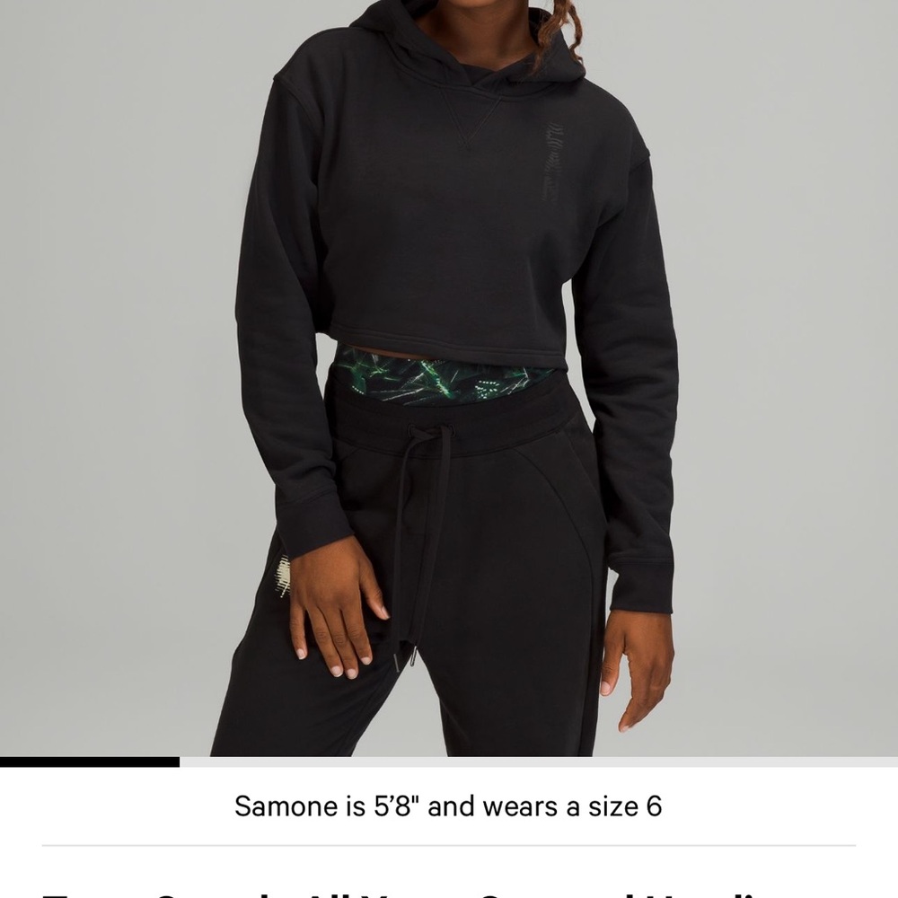 Lululemon Athletica Black Relaxed Crop Sweatshirt